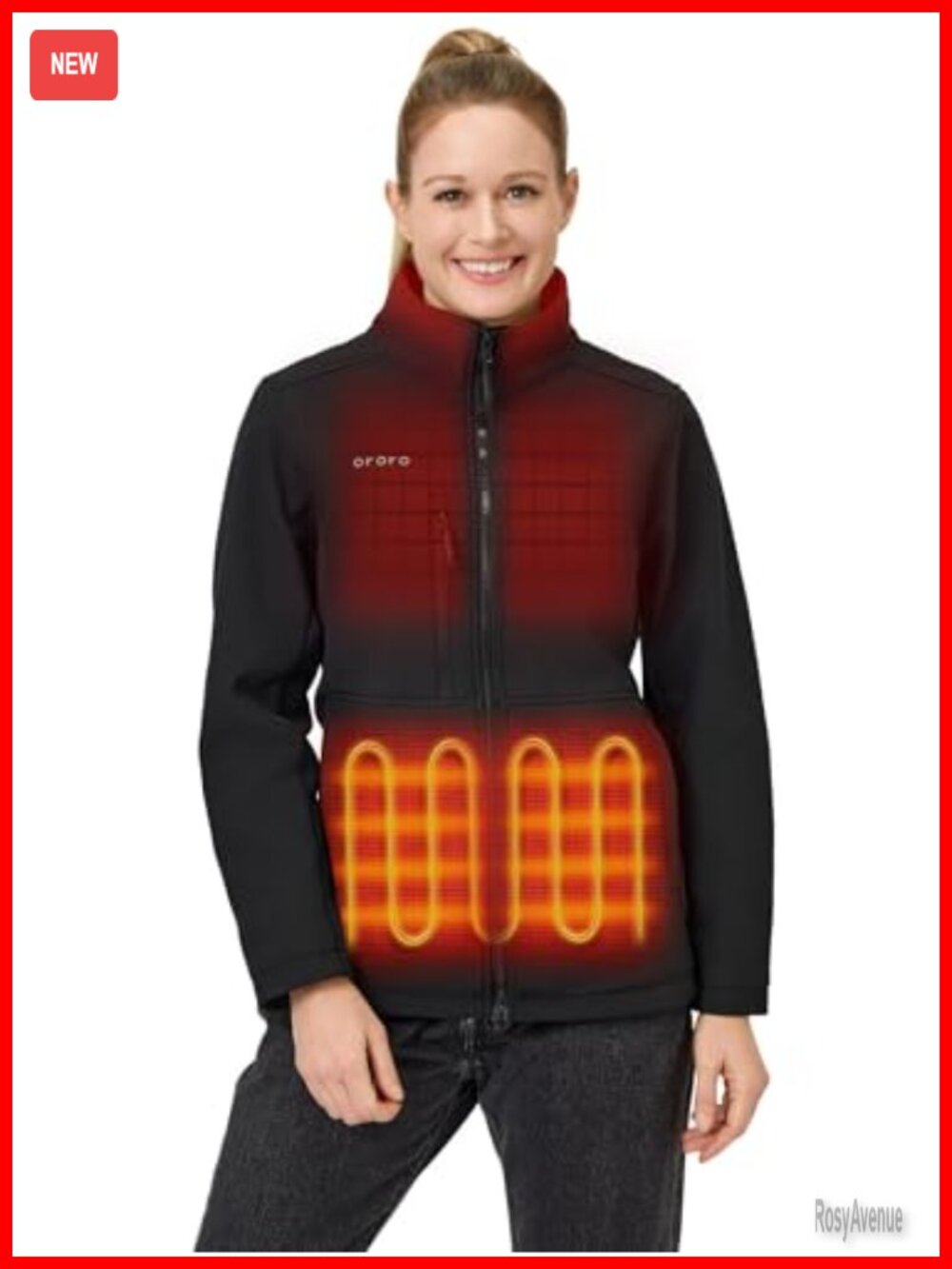 Softshell Heated Jacket Fleece Lined 5 Heat Zones Winter Coat
